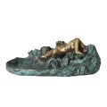 Female Figure Bronze Sculpture Girl Ashtary Carving Brass Statue TPE-903